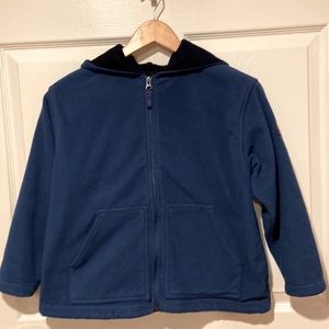 GAP kids blue hooded - zip fleece jacket . Boys size 7/8